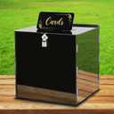 Hxezoc Black Acrylic Wedding Card Box DIY Card Boxes Gift Box Money Box Holder for Wedding Reception Anniversary Birthday Party Baby Shower Graduation Decorations (10 x 10 x 10 Inch)