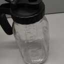 Glass Mason Jars Pitcher With Spout Lids 2 Quart Airtight Breastmilk Pitcher For Fridge Half Gallon Wide Mouth Water Jugs 64 Oz With Top Flip Cap for Cold Coffee, Ice Sun Tea,Lemonade Leakproof (Black)