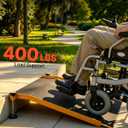 VEVOR Threshold Ramp for Doorways, 26.4 x 31.9 in, Platform Aluminum Wheelchair Ramp with Adjustable Height, Non-Slip Door Threshold Ramps, 400 lbs Load Capacity, for Home Steps, Wheelchairs, Walkers