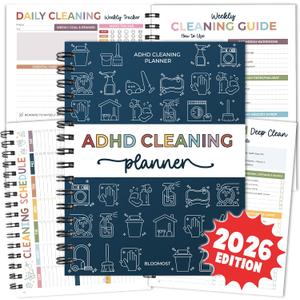 ADHD Cleaning Planner - Cleaning Schedule and Checklist Organizer for Adults and Teens - Daily, Weekly & Monthly Household Cleaning Checklist for ADHD Minds - Stress-Free Housework