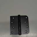 KOLET Ball Bearing Door Hinges, 4 x 4 Inches Black Door Hinges, Heavy Duty Stainless Steel Hinges, Square and 5/8'' Radius Corner, Smooth and Quiet, Non Removable Pin, Matte Black, 12 Pack