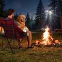 SUNNYFEEL 2 Pack Padded Oversized Camping Chairs for Adults, Heavy Duty Portable Folding Chair with Carry Bag, Side Pockets & Cup Holder, Supports 300 lbs, for Tailgating Hiking Picnic Backyard