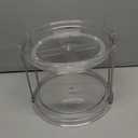 2 Tier Plastic Lazy Susan Organizer, (Clear) by Home Basics | 9.5 Inch Pantry Spice Rack Cabinet Organizer, Bathroom Countertop Cosmetic Turntable