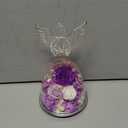 Valentines Day Roses Gifts for Women,Preserved Real Flowers Roses in Glass Angel Figurines,Valentines Day Gifts for Women Mom Wife Girlfriend./Purple