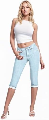 Hybrid & Company Women's Stretchy Slim Fit Denim Capri Jeans, Size: 11