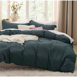 Bedsure Forest Green Duvet Cover Full Size - 3 Pieces Prewashed Extra Soft Cotton-Like Polyester Bedding Set, Includes 1 Duvet Cover 80x90 Inches with Zipper Closure & 2 Pillow Shams, No Comforter