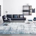 OMERAI Washable Rug 6'x9' Abstract Machine Washable Area Rugs for Living Room Ultra-Thin Non Slip Stain Resistant Modern Carpet for Bedroom Dining Room Office Kitchen (Blue)