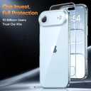 2 x TAURI for iPhone Air Case, Full Camera Protection with Screen Protector, Anti-Yellowing Military-Grade Protection Shockproof Slim Phone Case for iPhone 17 Air 6.5 inch, Clear
