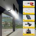 SUNLONG Solar Spotlights Outdoor Waterproof Bright Solar Wall Light Led Security Flood Light Solar Powered for Flag Patio Front Door Driveways-Automatically Activates at Dusk to Dawn (White)