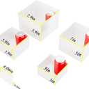 Metal Buffet Risers,4PCS Food Risers for Buffet Table 5in to 8in Display Stand with Mini Acrylic Signs for Catering Dessert Collectibles Jewelry Figures Show Grayish White Cube Boxes Nesting Risers with Hollow Bottoms