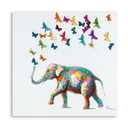 2 x ForJoy Elephant Butterfly Wall Art Handpainted Colorful Elephant Painting Butterfly Canvas Print Wall Art for Bedroom Canvas Ready to Hang (24"X 24"X1 Panel)