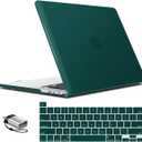 IBENZER Compatible with MacBook Pro 16 Inch Case A2141 Release 2020 2019, Hard Shell Case with Keyboard Cover & Type C Adapter for Old Version Mac Pro 16, Quetzal Green, T16QUGN+1TC