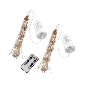 LumaBase Battery Operated Starburst Lights with Remote Control, Copper - Set of 2