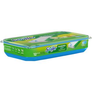 Swiffer Products Wet Refill System, Cloth, 12/Box - Sold As 1 Box - Premoistened cloths for 10" Sweeper. - Safe for use on linoleum, vinyl, ceramic and finished wood floors. -