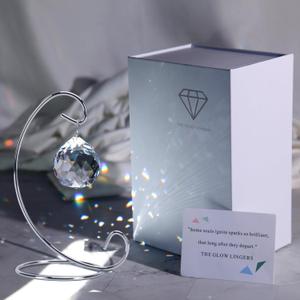 Sympathy Gifts for Loss of Loved One, Tabletop Stand with Crystal Ornament Rainbow Maker, Unique Memorial Gift, Condolences or Grief Gift, Best for Bereavement & Daily Remembrance (Silver)