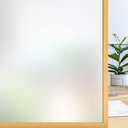 rabbitgoo Window Privacy Film, Frosted Glass Window Clings, Static Cling UV Heat Blocking Door Stickers for Home Bathroom, Removable Indoor Decal Coverings Day and Night, Pure, 17.5 x 78.7 Inches