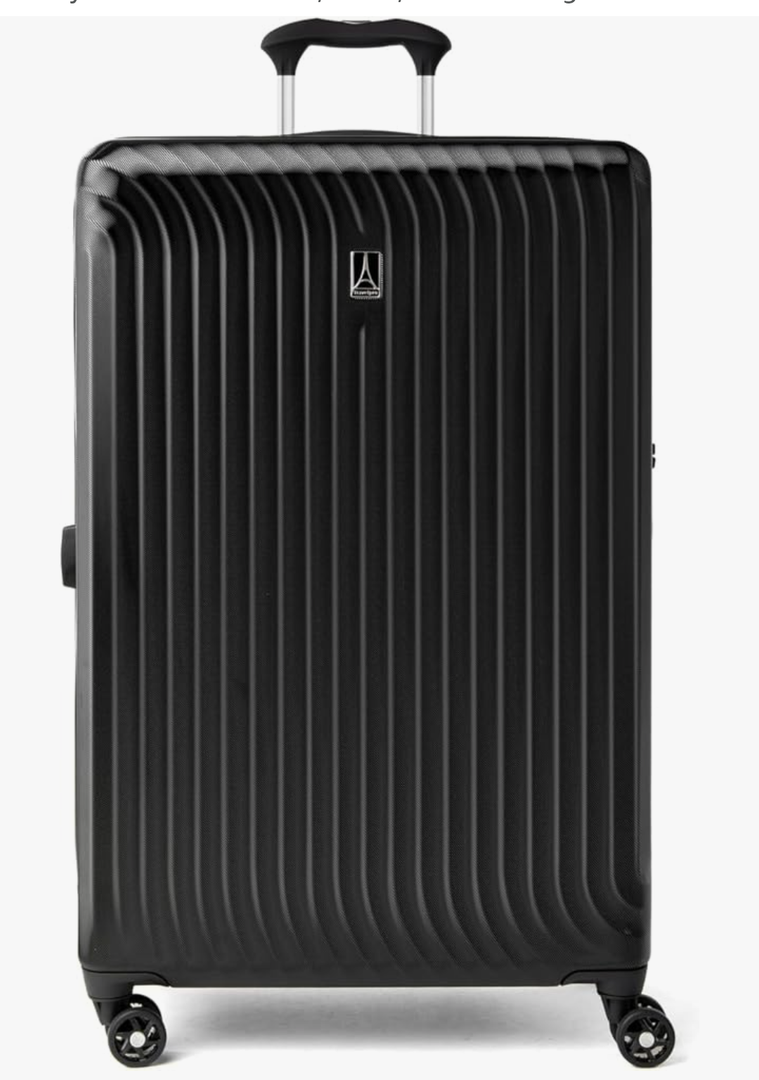 Travelpro Maxlite Air Hardside Expandable Checked Luggage, 8 Spinner Wheels, Lightweight Hard Shell Polycarbonate Suitcase, Black, Checked Large 28-Inch