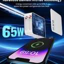 5 in 1 Retractable Wall Charger,65W Retractable Phone Charger Wall Plug with 3 USB Ports, 3.9FT PD USB C Chargers Block Fast Charging for iPhone 17/16/15,MacBook Pro,Galaxy 25 24 23,Pixel