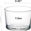 Bormioli Rocco Bodega Mini Tumblers, Set of 6-7.5 Oz Clear Tempered Glass Cups for Water, Wine, Juice & Cocktails - Stackable Small Drinking Glassware for Kitchen & Bar Use