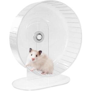 1Pcs 9.5inch Large Hamster Wheel,Silent Hamster Wheel Transparent Chinchilla Wheel Large Hamster Wheel Anti-Skid & Height Adjustable for Chinchilla Or Other Small Animals with installation video