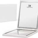Kintion Compact Mirror, 1x/3x Portable Travel Mirror for Pocket Purse Handbag, White