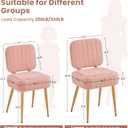 Updated Vanity Chair, Storage Ottoman with Folding Back & Gold-Toned Metal Legs, Ottoman Seat with Teddy Velvet for Dressing Room Living Room Bedroom, 16" x 12.5" Inch (Pink)