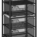 Rolling Cart with Drawers, 4-Drawer Storage Cart on Wheels with Wooden Top, Metal Utility Cart with Storage Drawers, Craft Storage Art Cart for Classroom, Office, Kitchen, Bedroom,Patent Pending