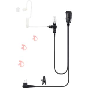 commountain earpiece for Motorola Walkie Talkie and Radio with PTT/Mic, Compatible for CP200D CP100D R2 CP200 CP185 BPR40 CLS1410 CLS1110 RMU2040 RMU2080D, Acoustic Tube Surveillance Headset, 2 Pin (For User Below 6 Feet Tall & For Right Ear)