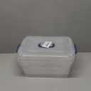 2 Packs 8 Quart Plastic Stackable Storage Boxes with Transparent Lid and Deep Blue Handle