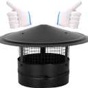 10Inch Chimney Cap,6/7/8/10 Inch Adjustable Stainless Steel Chimney Cap,304 Steel Round Rain Cover with Mesh Screen,Universal Cone Top Roof Cap for Wood/Oil Stove Vent,Weatherproof & Easy Installation