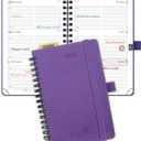POPRUN Pocket 2026 Planner (Small Size- 4'' x 6.25'') Weekly and Monthly for Purse - Calendar 2026 (Jan. 2026 - Dec.2026) with Soft Cover, Plastic Ruler - Purple
