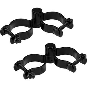 VIVIDA 1-3/8" Black Gate Hinge Kit for Chain Link Fence 2 Set, Black Powder Coated, Chain Link Gate Hardware