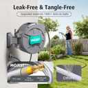 Mojest Retractable Garden Hose Reel - 1/2 in x 80 ft Wall Mounted Heavy Duty Water Hose Reel with Automatic Slow Rewind System, 2 Hose Nozzle, 180Swivel Bracket, Dark Gray