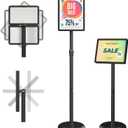 Relx Adjustable Outdoor Sign Holder Stand for Display - 8.5x11 inch Floor Sign Stand with Base for Business Retail Events - Vertical & Horizontal View Displayed