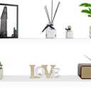 BGMG Wood Floating Shelves for Wall 42 inch Set of 2,White Floating Shelves,Solid Wood Wall Mount Shelves for Bathroom Living Room Bedroom Kitchen Farmhouse -42x 6.7 x1.25 inch