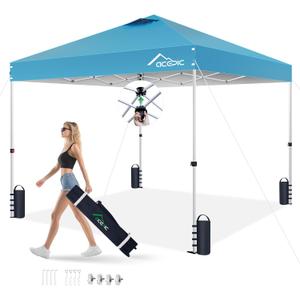 Acepic 10x10 Pop Up Canopy Tent Serene Blue, 10 * 10