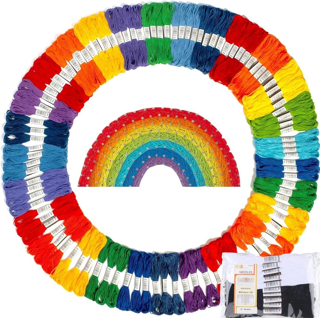 Athenas Elements Embroidery Floss | Rainbow Thread for Embroidery, Cross Stitch Thread, Crafting Arts Embroidery Strings Bulk (110)