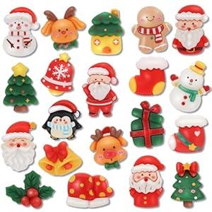 20 Pcs Mini Christmas Fridge Magnets, 1 Inch 3D Christmas Refrigerator Magnetic Decorations, Xmas Magnets for Whiteboard, Mailbox, Cabinet Bulletin Board, Kitchen Locker (20 Styles)