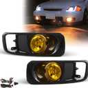 Fog Lights Assembly for 1999 2000 Honda Civic Replacement Lamps Kit with Wiring And Switch H3 12V 55W Halogen Bulbs Yellow Lens