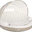 INTEX 58292EP Canopy Island Inflatable Pool Float: Comfortable Lounge Surface  Built-in Cup Holders  Detachable Sunshade  440lb Max Weight Capacity  78.5" x 59"