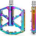 2 x Bike Pedals 9/16 Inch - Bicycle Pedals with Reflectors - 3 Sealed Bearings MTB Pedals Wide Platform Pedals for Mountain Bike, BMX, Road Bike Pedals