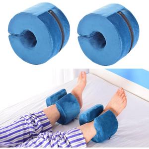 Heel Pillow Protectors for Pressure Sores Ulcer Heel Pain Relieve Cushion Anti Bed Sore Pad Foot Elevation Pillow Wedge Support Leg Rest (Blue 2 * Pcs)