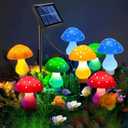RCFINE Solar Outdoor Lights Set of 8 Solar Mushroom Lights with 8 Modes Waterproof Garden Mushroom Lamp Outside Decoration for Pathway Landscape Yard Easter Pathway (Multicolor)