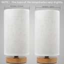Table Lamps for Bedrooms Set of 2, Minimalist Bedside Lamps Set with Round Fabric Linen Shade,Reading Small Desk Lamp Set of 2 for Kids Room, Night Nightstand Lamp Set for Living Room, Office
