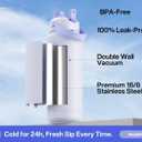 POWCAN 32 oz Insulated Water Bottle with 2-in-1 Straw and Spout Lid, Keep Cold 24H, Leak-Proof, BPA-Free, Double Wall Stainless Steel Water Bottle for Sports, Gym, Travel, and School (Lupine)