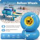 Sekey Heavy Duty Beach Wagon with 9" Big Sand-Proof Wheels, 300L Oversized Foldable Beach Cart with Cooler| Adjustable Handle & Balloon Tires for Sand, Camping,Vacation