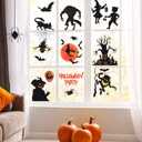 4 x EkkoVla Halloween Window Clings - 9 Sheets Reusable Halloween Decorations, 72 PCS Ghost Tree Witch Zombie Patterns for Treat or Trick Party, Home, Classroom, Store Holiday Decor
