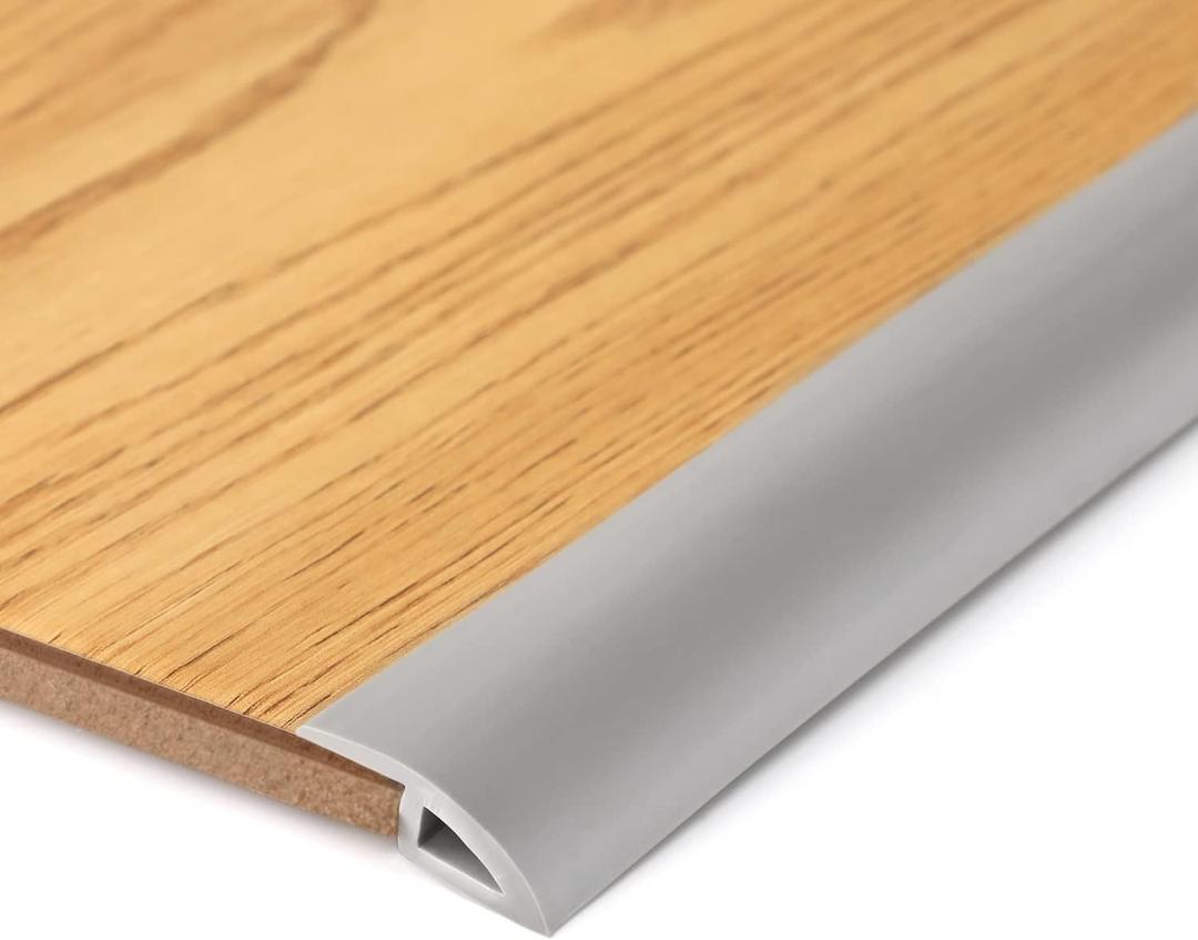 BNELL Carpet & Floor Edging Trim Strip,Self Adhesive-PVC Floor Transition Strip,Thresholds for Doorways with a Height Less Than 10 MM (20FT_Grey)