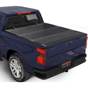 Kikito HTL Truck Bed Tonneau Cover Compatible with 2019-2025 Chevy Silverado/GMC Sierra 1500, 6.6ft (79.4in) Low-Profile Style FRP Hard Folding No-Drill 100% Bed Access