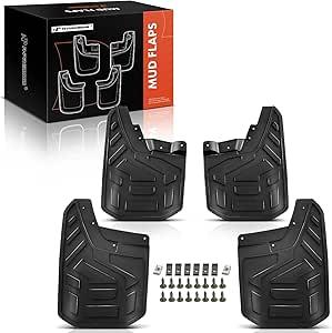 A-Premium Set of 4PCS Mud Flaps Splash Guards Mudguards with Hardware Accessories Compatible with GMC Canyon 2023-2024 Crew Cab Pickup, (not fit AT4X), Front and Rear(Driver and Passenger Side)